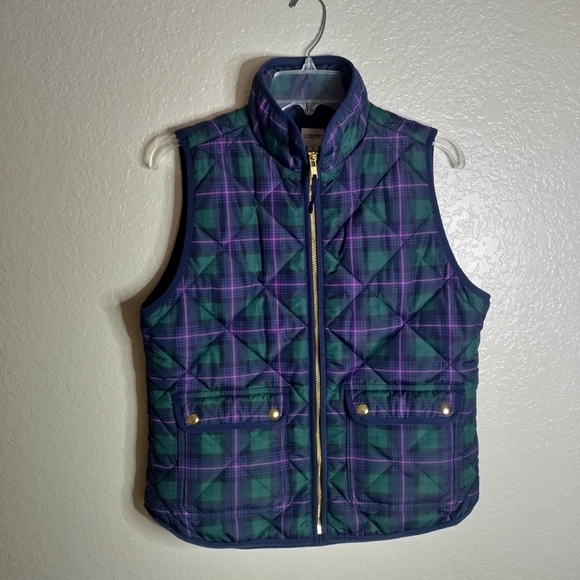 NWT J. CREW factory Printed puffer vest sz S - Picture 2 of 7